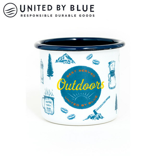 【楽天カード使用で最大P7倍！23日20時から】UNITED BY BLUE ユナイテッドバイブルー OUTDOORS 12oz ENAMEL STEELMUG 707-045 【アウトドア/キャンプ/マグ/エナメル/かわいい】の画像