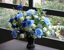 【送料無料】光触媒 造花光の楽園 ブルースターローズフラワーアレンジメント