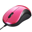 BUFFALO 有線 BlueLEDマウス 静音/3ボタン ピンク BSMBU100PK