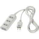 BUFFALO 2ピン式電源タップ 4個口 2m ホワイト BSTAPST2420WH