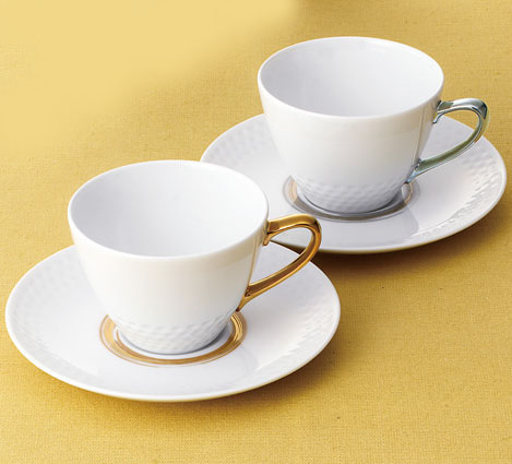 Noritake　（ノリタケ）アミ　コーヒー紅茶碗皿ペア　【ギフト　出産内祝　結婚内祝　結婚式引出物　快気祝　各種内祝　引出物　景品】