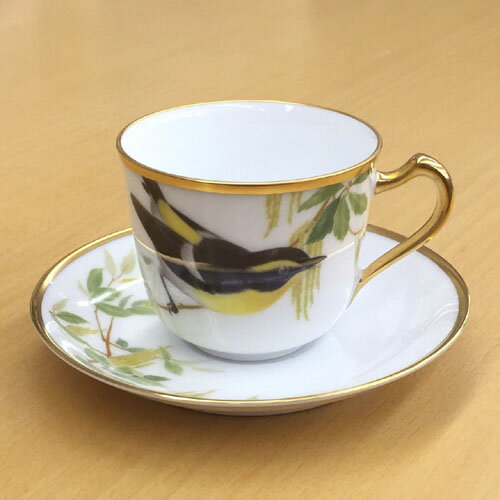 皇室御用達 大倉陶園 日本製 野鳥シリーズ キビタキ コーヒーカップ&ソーサー 【あす楽_土曜営業】【あす楽_日曜営業】【ギフト 出産内祝 結婚内祝 結婚式引出物 快気祝 法事引出物 香典返し お返し 各種内祝 引出物 景品】