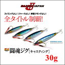 ダミキジャパン 闘魂ジグ キャスティング 30gDAMIKI JAPAN TOKON JIG Casting 30g釣り具 フィッシング ソルトルアー メタルジグ キャスティング ショアジギング 青物 カンパチ ヒラメ 【3個までメール便OK】