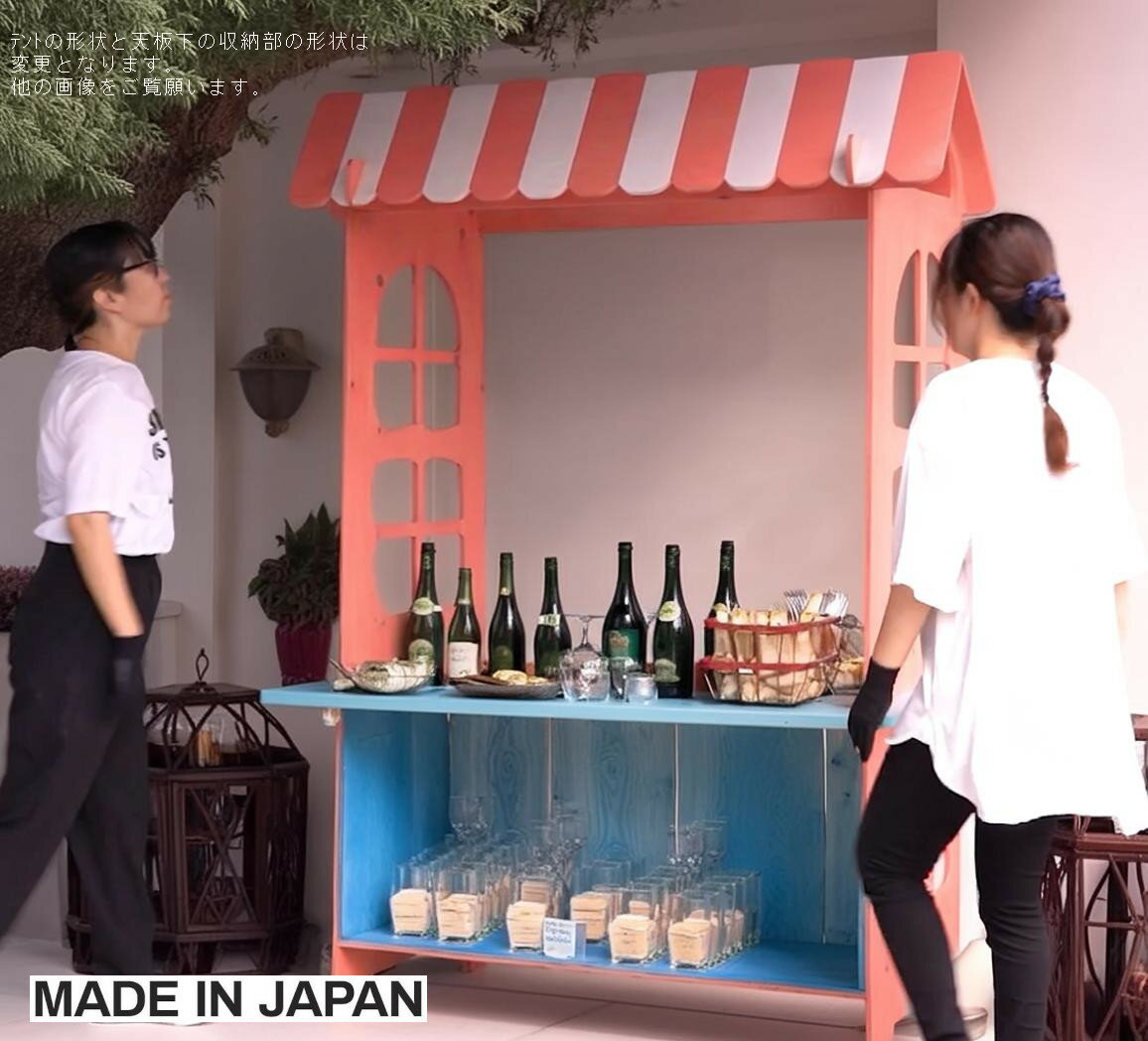 インベント 屋台 対面販売 マルシェ 出店 レジ台 看板 受付 木製 セール kkkez カウンターテーブル おしゃれ 日本製 簡単組立分解