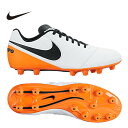 ナイキ NIKEサッカースパイク メンズティエンポジェニオII レザーHG-E WH/BK/OR819214-108