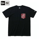 ニューエラ NEW ERA Tシャツ 半袖 メンズ レディース コットン ポケット Tシャツ ペイズリー ブラック / レッド 11556809