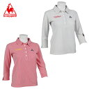 ルコック le coq sportif ゴルフウェア ポロシャツ 長袖 レディース ストライプ七分袖ポロシャツ QGWRJB03