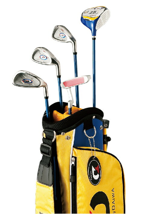 ダイワ スーパーキッズ ジュニアゴルフセット 5本組 （ドライバー1本＋アイアン2本＋PW＋パター） ＋スタンドバッグ 2010