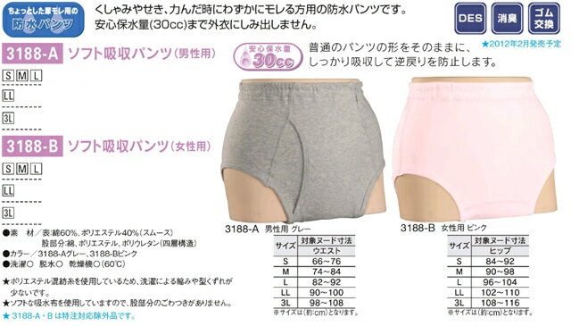 エンゼル製ソフト吸収パンツ男性用/女性用 サイズS/M/L