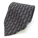 グッチ シルク ネクタイ ブラック×ベージュ 中古 Bランク GUCCI | ビジネス メンズ 【ネコポス送料無料】