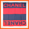 【メール便のみ送料無料】【中古】【CHANEL】シャネル 　スカーフ　ネイビー×レッド【smtb-TD】【saitama】