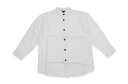 ショッピング作務衣 和楽-スタンドカラーシャツ長袖　綿100％ 白　プレゼント