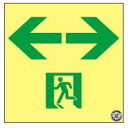 緑十字/(株)日本緑十字社 高輝度蓄光避難誘導ステッカー標識 非常口⇔ 120×120 S級認定品 SSN963 364963