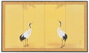 四尺四曲屏風/双鶴 江川香夕作品 四尺四曲半双 屏風