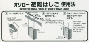 アルミ製避難はしご　使用法板　【OAナスカンフック】OA-2