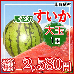 【予約】【送料無料】＼尾花沢スイカで夏をのりきろう！／【山形県産 尾花沢すいか 7キロ以上　大玉　1玉】自慢のシャリ感冷たく冷やしてどうぞ！スイカ/すいか