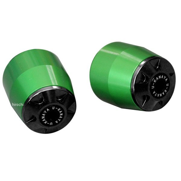 【メーカー在庫あり】 ユーカナヤ U-KANAYA アルミビレット バーエンド CBR400F NC47 緑/黒 BEGR-HO82-BK HD店