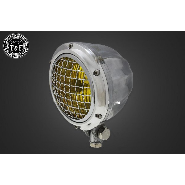 ガレージT&F 4.5インチグリルシトラスヘッドライト(ポリッシュ)イエローレンズ ドラッグスター250 4024293 JP店