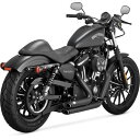 1800-1633 47229 バンス&ハインズ VANCE & HINES フルエキゾースト ショートショット スタッガード 2-INTO-2 14年以降 XL 黒