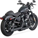 【メーカー在庫あり】 1801-0677 46861 バンス&ハインズ VANCE & HINES スリップオンマフラー ツインスラッシュ 3インチ 14年以降 XL 黒