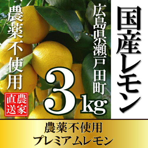 【広島レモン】☆★9月中旬出荷予定★☆【広島県尾道市瀬戸田産】太陽の恵みたっぷり濃厚レモン3kg（21〜30個入り）【農薬不使用】