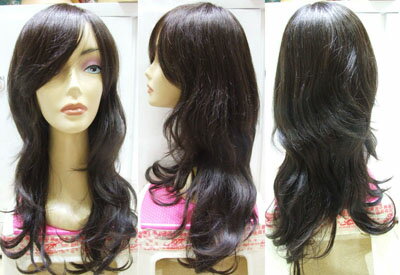 ロング　人毛100％ウィッグ     発毛促進セットとwig capをプレゼント。【かつら】【かつら　女性用】【人毛】【人毛 ウィッグ】【医療用ウイッグ】【医療用かつら】【医療用対応ウイッグ】【医療用対応かつら】【フルウイッグ】：人差し指通販