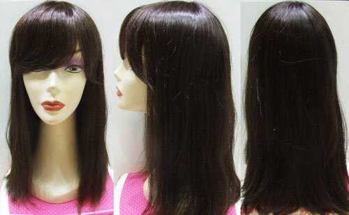 ロング　人毛100％ウィッグ     発毛促進セットとwig capをプレゼント。【かつら】【かつら　女性用】【人毛】【人毛 ウィッグ】【医療用ウイッグ】【医療用かつら】【医療用対応ウイッグ】【フルウイッグ】：人差し指通販