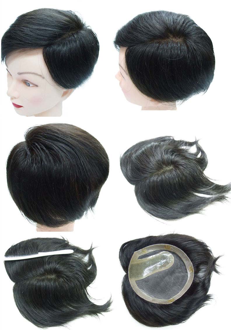 手編み人毛100％部分かつら、46％OFF、只今、発毛促進セットとwig capをプレゼント致します。