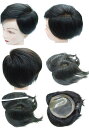 手編み人毛100％部分かつら、46％OFF、只今、発毛促進セットとwig capをプレゼント致します。