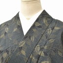 リサイクル 大島紬 【中古】 正絹 つむぎ 草花文様 躾糸付 裄65cm 緑系 裄Mサイズ 身丈Mサイズ ii3981b ちょっとふくよか ぽっちゃり 大きいサイズ 着物 大きいサイズ セール