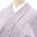 小紋 着物 リサイクル 化繊 こもん 幾何学文様 裄63cm 紫系 裄Sサイズ 身丈Mサイズ ii3898c 【福】【中古】【着物ひととき】 セール