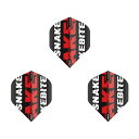 Red Dragon(レッドドラゴン) Hardcore Peter Wright Snakebite Black&Red Dart Flights スタンダード ピーター・ライト選手モデル <F6470> (ダーツ フライト darts flight ダーツ 羽)