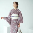 浴衣 セット レディース 浴衣 3点セット(浴衣/帯/下駄)PEACE BY PEACE YARN PROJECT オーガニックコットン 国内染色 和歌山染工 サステナブル エシカル ラベンダー スモーキーパステル 薄紫 浴衣セット ゆかた 女性 大人 レトロ フリーサイズ