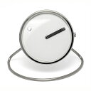 ピクト【PICTO】Picto 45 mm ホワイト ポリッシュド スティール ベゼル 置き時計