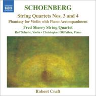 Schoenberg シェーンベルク / 弦楽四重奏曲第3番、第4番、幻想曲　フレッド・シェリー弦楽四重奏団、シュルテ、オールドファーザー 輸入盤 【CD】