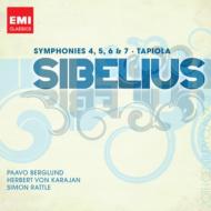 Sibelius シベリウス / 交響曲第4番、第6番（カラヤン＆ベルリン・フィル）、第5番（ラトル＆バーミンガム市響）、第7番（ベルグルンド＆ヘルシンキ・フィル）（2CD） 輸入盤 【CD】