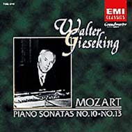 Mozart モーツァルト / Pian Sonatas.10-13: Gieseking 【CD】