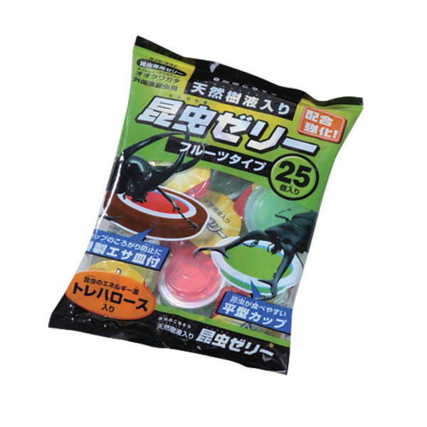 【直送品】昆虫ゼリーフルーツえさ皿付 25P BJS-25F 【アイリスオーヤマ・昆虫採集・虫入れ・カブトムシ・クワガタ・夏休み自由研究・飼育観察・ザリガニ・カメ・水生生物・虫かご・昆虫のエサ・蜜・虫ゼリー】