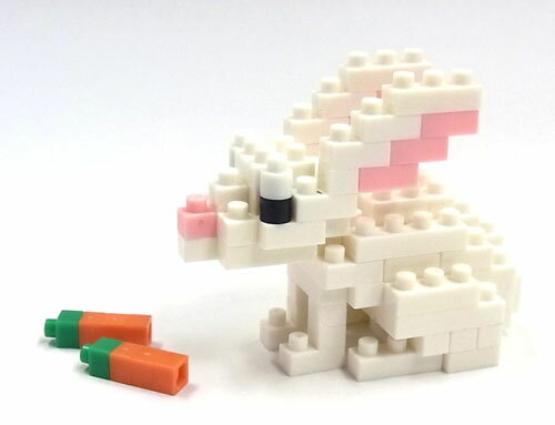 【取寄品】12才から★ナノブロック　ウサギ/うさぎ　nanoblock　動物シリーズ　NBC-030 23年度干支のウサギ [SmaSTATION/スマステーションで紹介！/生き物/ペット/ダイヤブロック/河田(カワダ)/ブロック遊び/コレクション/再現]【T】 enetshop1207-Ab