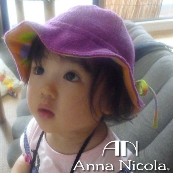 【アンナニコラ】　リバーシブル帽子フルーツ柄AnnaNicola