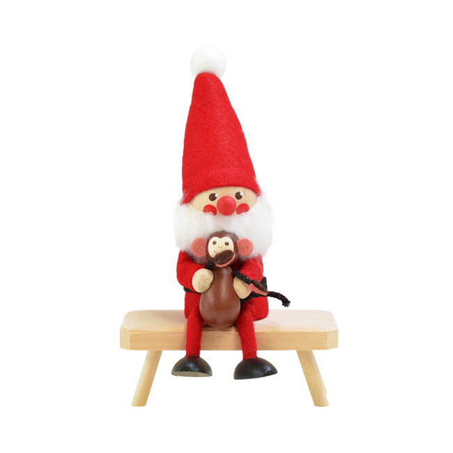 NORDIKA nisse ノルディカ ニッセ クリスマス 木製人形 (子ザルを抱えるサンタ / NRD120504)【北欧雑貨】