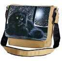 【送料無料】メッセンジャーフラップショルダーバッグcat on the windowsill messenger crossbody shoulder flap bag