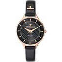 【送料無料】クロッククイーンレザーストラップブラックorologio trussardi tqueen solo tempo donna cinturino in pelle nero r2451122504