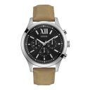 【送料無料】クロックゲントベージュレザーorologio guess gent beige leather w0789g1