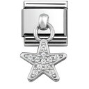【送料無料】ブレスレット アクセサリ- イタリアシルバーペンダントnomination italy nominations silver pendant star charm cz charm