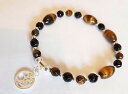 【送料無料】ブレスレット アクセサリ— ヒーリングブレスレットオニキスタイガーアイヨガsterling silver gemstone healing bracelet onyx tiger eye elasticated om yoga