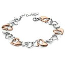 【送料無料】ブレスレット アクセサリ? ローズゴールドシルバーマルチハートチェーンブレスレットfiorelli rose gold amp; silver multi heart bracelet with adjustable chain boxed