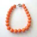 【送料無料】ブレスレット カフコーラルピンクbracciale donna c argento filo perle di corallo rosa 8 mm 20 cm 136 p