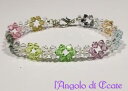 【送料無料】ブレスレット カフブレスレットスワロフスキークリスタルクリアidea regalo bracciale braccialetto donna artigianale cristalli swarovski chiaro
