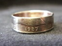 【送料無料】ブレスレット ケイマンリングサイズfatto a mano nelle isole cayman moneta anello 1987, taglia k us 5 14, r1076